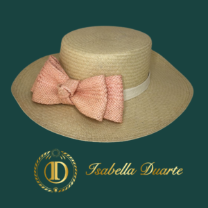 Canotier Beige Pink Bow