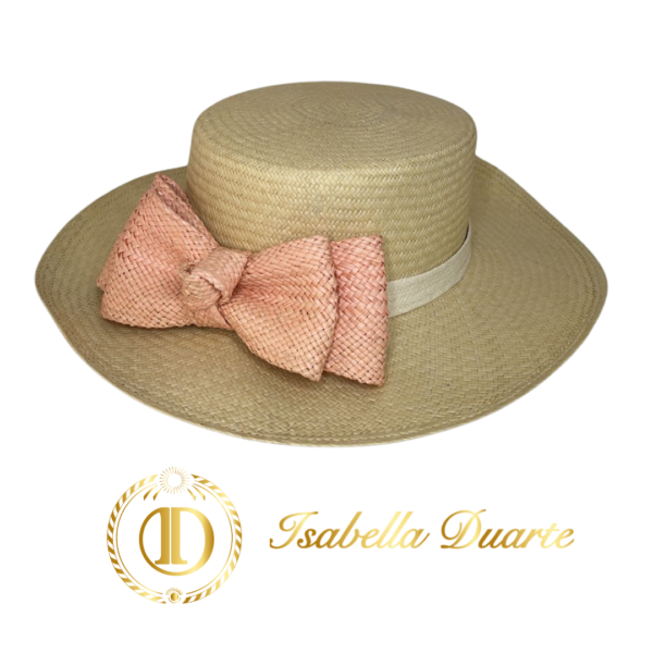 Canotier Beige Pink Bow